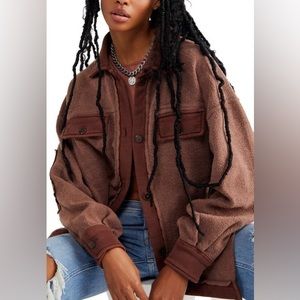 Free People Ruby shacket small Ginger Snap